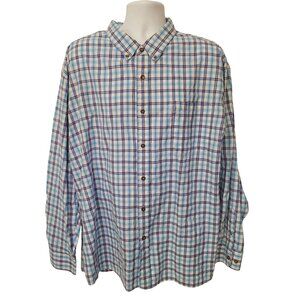 Walnut Creek Mens 3XL Plaid‎ Button Down Shirt Long Sleeve Blue